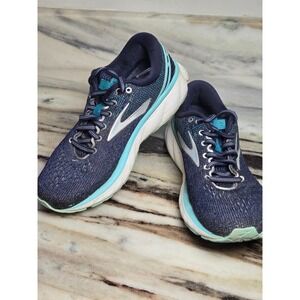 Brooks Ghost 11 Womens Running Shoes Navy Teal 1202771B493 Size 6.5 B Medium